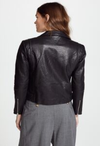 Women Detective Black Leather Jacket - Image 2