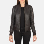 Women Dark Brown Bomber Jacket - Mauve Tree - Image 4