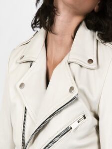 Women White Leather Jacket - Image 4