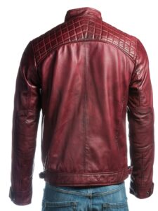 Maroon Leather Jacket - Image 2