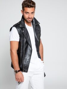 Men Biker Leather Vest - Image 3
