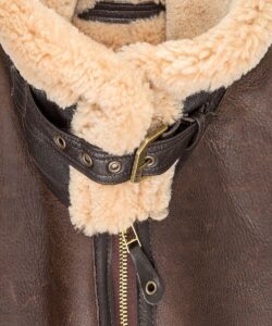 Men RAF Shearling Leather Jacket - Image 4