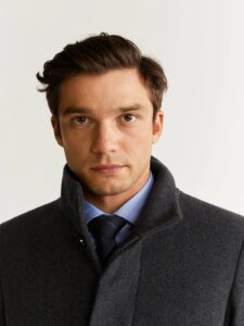 Men Smoke Grey Wool Trench - Image 4