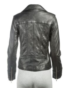 Inky Black Leather Jacket - Image 2