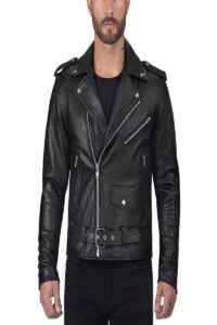 Men Black Fire Leather Jacket