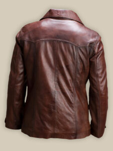 Men Dark Brown Notch Collar Jacket - Image 2