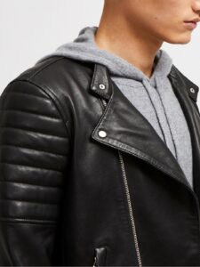 Men Classic Biker Leather Jacket - Image 4