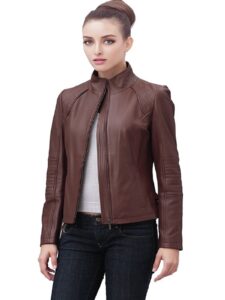Women Brown Biker Leather Jacket
