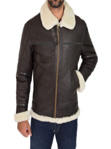 Men B3 Sheepskin Leather Jacket - Image 3