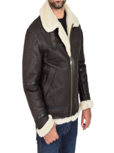 Men B3 Sheepskin Leather Jacket - Image 4