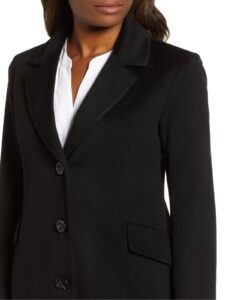 Women Black Reefer Coat - Image 3