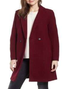 Women Currant Red Walking Coat