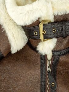 Women Brown B3 Shearling Jacket - Image 4