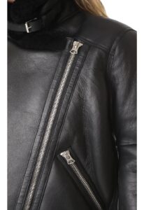 Women Black B3 Shearling Jacket - Image 5
