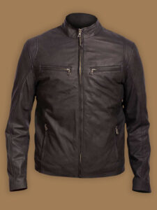Men Black Biker Leather Jacket
