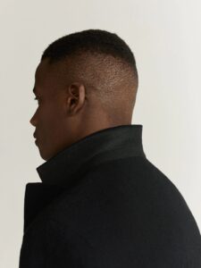 Men Black Lapel Wool Coat - Image 5