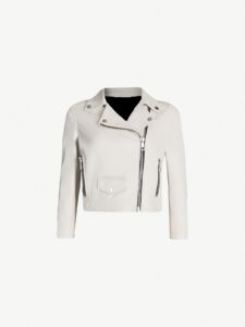 Women Snow White Biker Jacket - Image 4