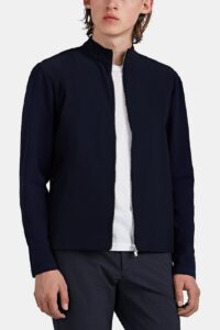 Men Dark Blue Fleece Jacket - Image 4