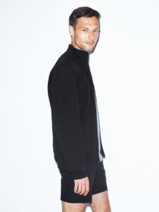 Men Pitch Black Cotton Jacket - Image 4