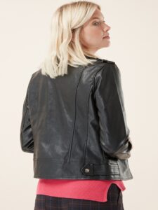 Women Black Motorcyclist Jacket - Image 2