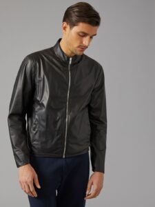 Men Rich Black Biker Jacket - Image 3