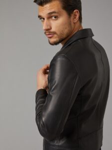 Men Mate Black Leather Jacket - Image 4