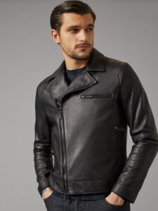 Men Mate Black Leather Jacket - Image 3
