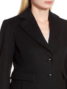 Women Black Wool Coat - Image 4