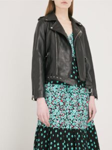 Women Ink Black Leather Jacket - Image 4