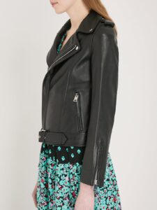 Women Ink Black Leather Jacket - Image 5