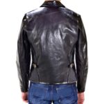 Men Shiny Black Leather Jacket - Mauve Tree - Image 2