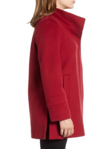 Women Berry Red Trench - Image 4
