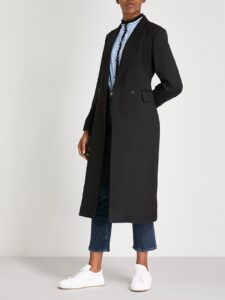 Women Rich Black Wool Coat - Image 3
