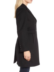 Women Black Wool Coat - Image 3