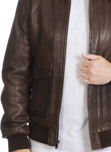 Symbolic Brown Leather Jacket - Image 3