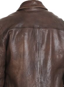 Symbolic Brown Leather Jacket - Image 4