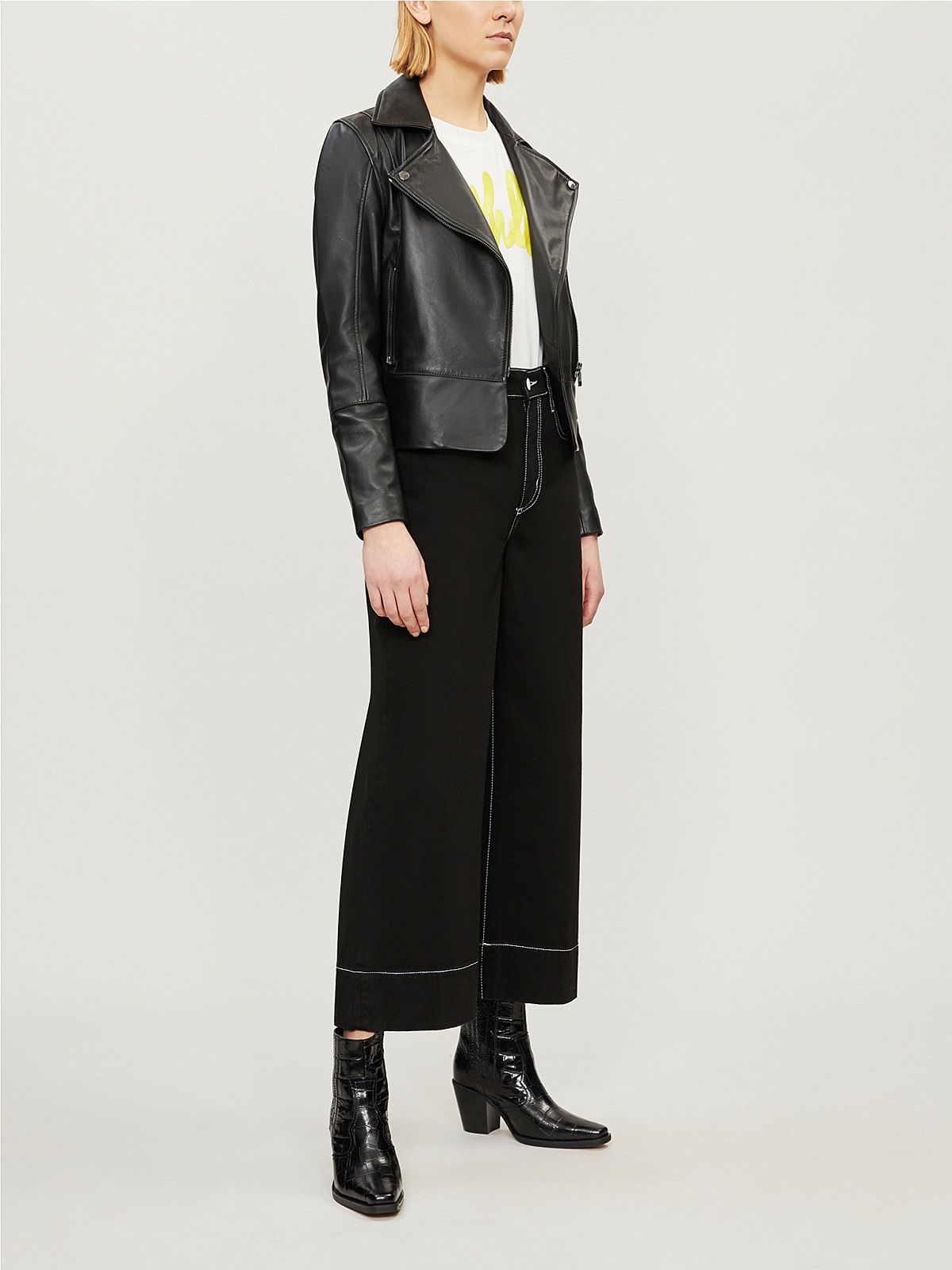 870-10003-157071_XJET_ALT01.jpg Women Pitch Black Leather Jacket - Image 1
