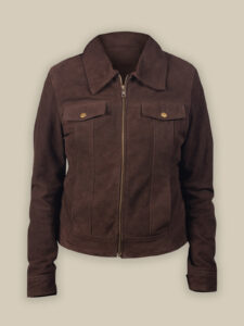 Women Brown Suede Jacket