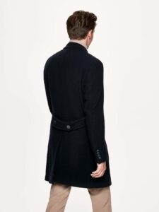 Men Black Double Breasted Coat - Image 2