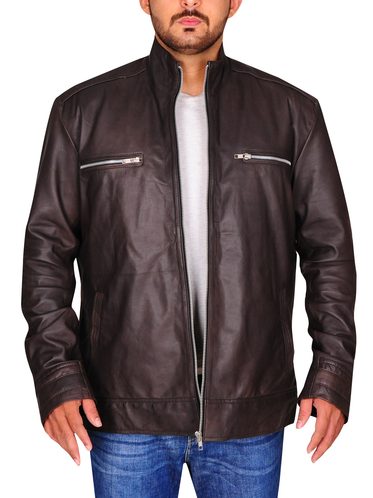 Agents-of-shield-brown-jacket.jpg Simple Brown Slim Fit Jacket - Image 1