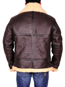 Dark Brown Sheepskin Leather Jacket - Image 2