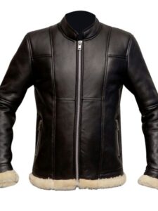 Men Slim Fit Biker Fur Jacket