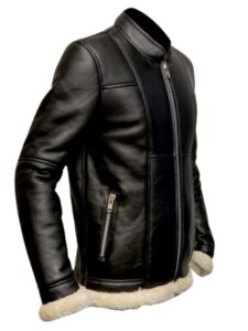 Men Slim Fit Biker Fur Jacket - Image 2