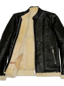 Men Slim Fit Biker Fur Jacket - Image 3