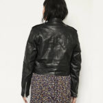 Women Rich Black Biker Jacket - Mauve Tree - Image 2