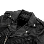 Women Rich Black Biker Jacket - Mauve Tree - Image 4