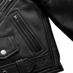 Women Rich Black Biker Jacket - Mauve Tree - Image 5