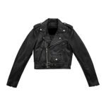 Women Rich Black Biker Jacket - Mauve Tree - Image 3