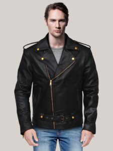 Black Brando Leather Jacket - Mauve Tree - Image 3