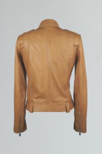 Womens Beautiful Leather Jacket In Camel Colour - Image 3